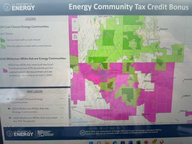 Arizona Businesses may be eligible for an additional 10% Federal Tax Credit (total of 40%) for installing commercial solar panels due to being in an IRS designated Energy Community!